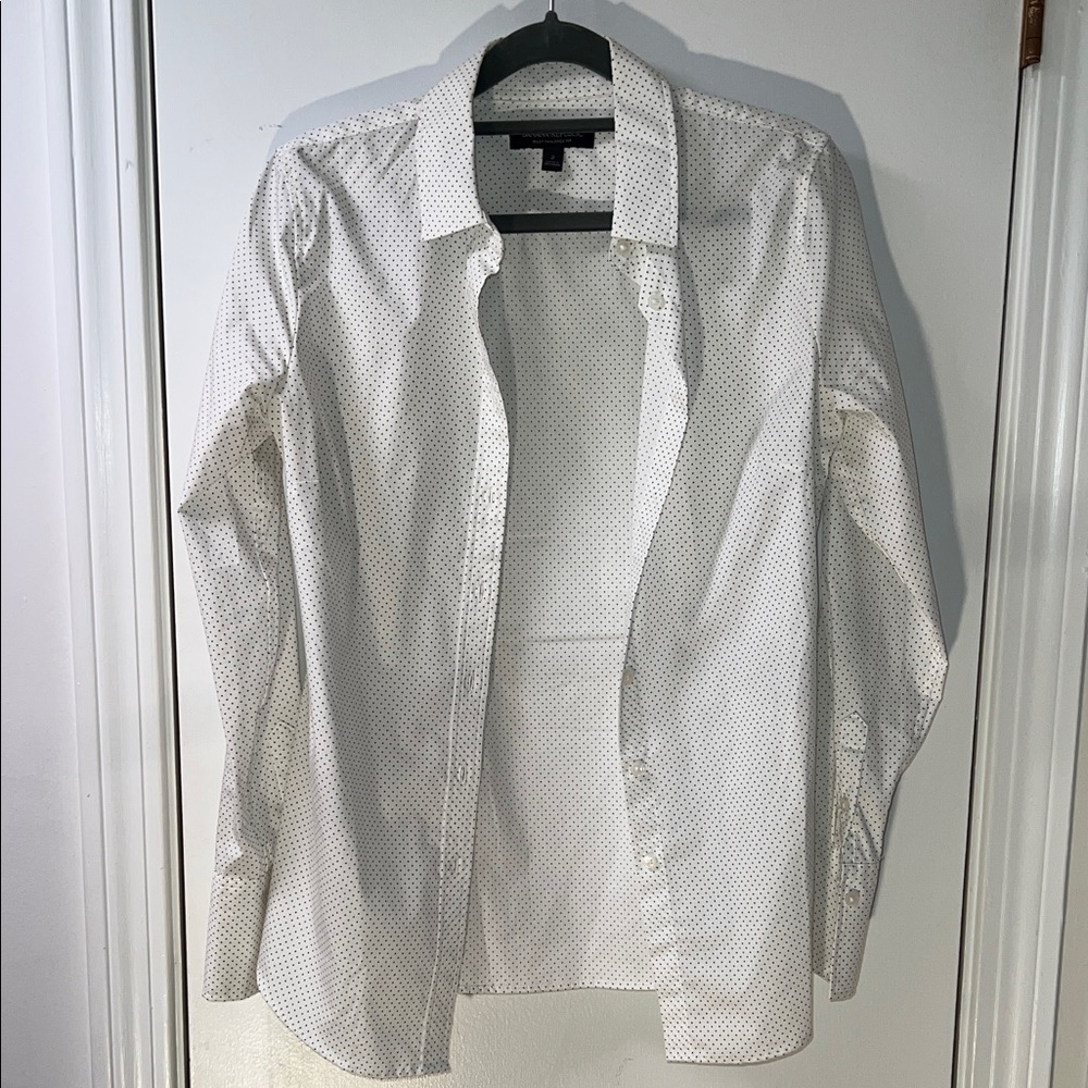 Banana Republic White Polka Dot Shirt